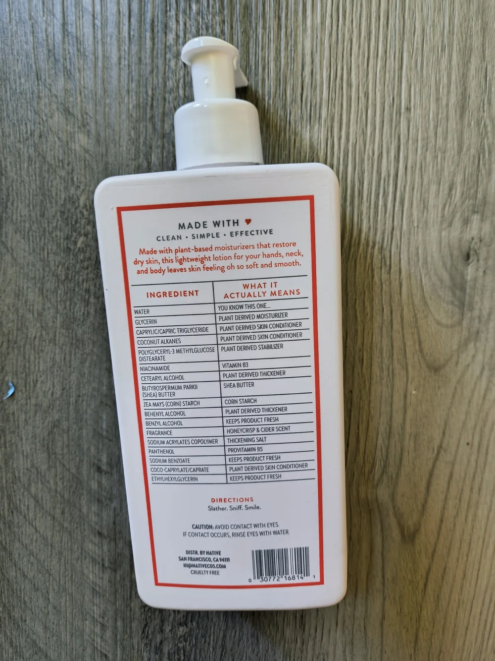 Native Honeycrisp & Cider Moisturizing Lotion - White